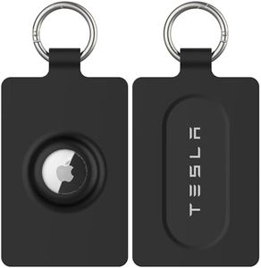 Card Holder for Tesla Keycard with AirTag, Soft Silicone Key Card Protective Case Cover for Tesla Model 3 Y S X, Key Holder with Keychain Key Rings - 1 Pack