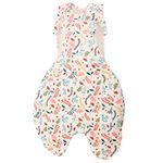 PurFlo Swaddle to Sleep Bag | All-Season 2.5 tog Sleeping Bag | 0-4 Months | Breathable Newborn Baby Sleeping Bag That Grows With Your Baby | Swaddle Arms In or Out | Hip Healthy | Botanical