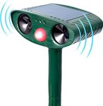 Ultrasonic Cat Repeller, Solar Animal Repeller, Repellent Cat Deterrents, Solar Powered Animal Repeller Waterproof Pest Repellent with Motion Sensor for Farm Dogs Birds Squirrels Deterren（Green）