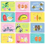 Central 23 Funny Birthday Cards Assortment Box With Envelopes - Set Of 24 Cheeky Puns - 105 x 148 mm - Pack Of Happy Birthday Greeting Cards For Men Women - Blank Inside With Cute Stickers