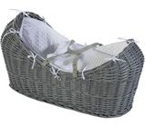 Cuddles Collection Pod Moses Basket Bedding Set Universal Bedding - Basket Not Included (White)