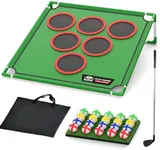 IGRL Golf Game Play Set, Golf Chipping Cornhole Game Includes 20 Velcro Golf Balls, Putting Mat, Golf Putter and Carrying Bag, Golf Target Games for Golfers Fathers Indoor Outdoor Lawn Backyard Games