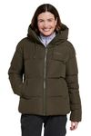 Mountain Warehouse Toasty Womens Short Padded Jacket - Waterresistant Khaki Womens Size 10 US