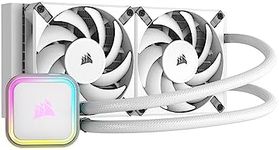 CORSAIR H100i RGB Elite Liquid CPU Cooler - 240mm AIO - AF120 Elite PWM Fans - Intel® LGA 1700, 1200, 2066, AMD® AM5 & AM4 Sockets - White