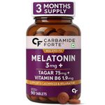 Carbamide Forte Melatonin 3mg with Tagara 75mg Sleeping Aid Pills – 90 Tablets
