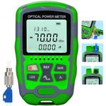 BAOSHLA A-M7 Optical Fiber Power Meter -70+~10dbm 3-in-1 Function Cable Tester SC/FC/ST Universal Interface 10 wavelength OPM with RJ45 Network Tester and LED Lighting and FC-LC Adapter (Green)