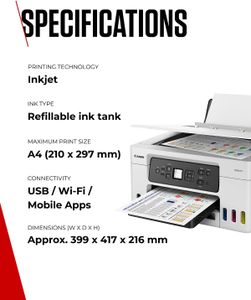 Canon MAXIFY GX3050 MegaTank Wireless Printer – High-Yield Ink