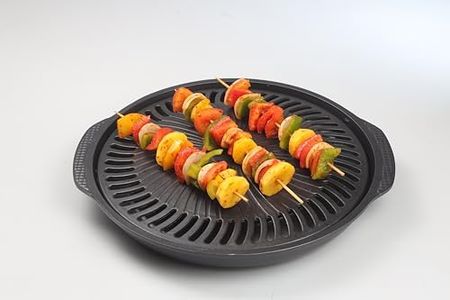 Briteline Indoor Cooktop BBQ with Grill Rack and Tray, 14 inch, Black