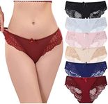 LEVAO Womens Bikini Panties Underwear Lace Hipster Seamless Sexy Hi Cuts Multipack, 6 Pack -2, X-Large