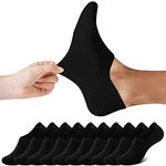FALARY No Show Socks Women Mens 10 Pairs Invisible Trainer Low Cut Ankle Loafer Boat Footies Non-Slip Graps Casual (10x Black, 9-11UK)