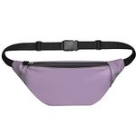 Syutm Unisex Premium Leather Waist Pack Travel Handy Hiking Zip Pouch Elegant Style Document Money Phone Belt Sport Bag for Men and Women Adjustable Strap(Purple Venus)