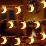 Ramadan Decoration Moon String Lights, 20ft 40 LED Lights Battery Powered Decorative Lighting for Wedding Party Home Garden Bedroom Outdoor Indoor, Décor Gift for Ramadan, Mother's Day, Christmas