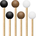 6PCS Xylophone Mallets Glockenspiel Mallets, Rubber Mallet Percussion Mallets Set with Wood Handle, Drum Bell Mallet Sticks for Gong Drum Bell Marimba