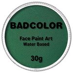 Dark Green Face Body Paint(30gm), Water Activated Face Painting Kit for Kids & Adults Party, Halloween facepaint SFX Makeup Kit for Monster Witch Orcs Hulk Hunting Camo Costumes Cosplay