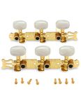 Metallor Guitar Tuning Pegs Gold Plated Machine Heads Tuning Keys Tuners Single Hole for Classical Guitar 3 on a Plank 3L 3R.