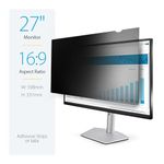 StarTech.com Monitor Privacy Screen for 27 inch PC Display - Computer Screen Security Filter - Blue Light Reducing Screen Protector Film - 16:9 Widescreen - Matte/Glossy - +/-30 Degree (PRIVSCNMON27)