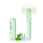 Portable Handheld Fan, 2 IN 1 Mini Hand Fan, Battery Operated [8-15 Working Hours], USB Rechargeable Personal Foldable Fan for Indoor, Small Pocket Fan Travel Essentials for Outdoor (Green)