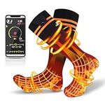 Heated Socks for Men Women,Electric Heated Socks with APP Control, Washable Heated Socks with 5000mAh Rechargeable Battery, Winter Warm Thermal Socks Unisex Foot Warmer