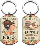 IURFURT Keychain for Girls & Women Book Lovers, Stainless Steel Keyring, Stocking Stuffer, Christmas Gift