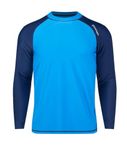 SURFEASY Men's Long Sleeve Rash Guard Swim Shirt, UPF 50+ Sun Protection Quick Dry Rashguard Surf Swimming Shirts(Royal Blue/Navy,L)