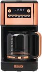 Haden Generous Brew 14 Cup Coffee Maker with 120 Minute Keep Warm, Delay Brew, Adjustable Strength, Programmable Clock, and Anti Drip, Black/Copper