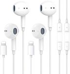 2 Packs Wired Headphones for iPhone Earbuds with Built-in Microphone & Volume Control HiFi Stereo Nosie Reduction Earphones Compatible with iPhone 14/13/12/11/XR/XS/X/8/7/SE Support All iOS System