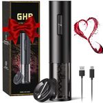 GHB Wine Opener Electric Wine Bottle Opener Rechargeable Cordless, Automatic Wine Corkscrew Opener for Home Kitchen Party Bar Gifts for Men (3-Piece)