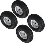 Pack Of 2-10" Pneumatic Wheels - Replacement Tyres for For Sack Trucks, Wheelbarrows, Garden Carts, Hand Trucks, Utility Wagons - 4.1/3.5-4.0 Emergency Tyre | Heavy Duty Rubber - Easy to Install