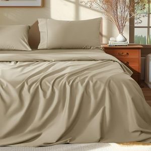 Shilucheng Juego de sábanas de 100 % algodón egipcio, tamaño King, 1000 hilos, sábanas de algodón de lujo, ropa de cama y fundas de almohada transpirables y refrescantes, bolsillo de 40 cm de