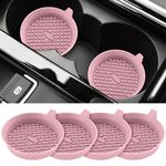 ME.FAN Car Coasters [4 Pack] Silicone Car Cup Coasters/Cup Mats - Universal Non-Slip Recessed Car Interior Accessories - Car Cup Holder Insert Coasters Dusty Rose