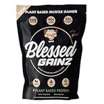 Blessed Gainz Vegan Protein Powder Mass Gainer - 40g Plant Based Protein Powder - Meal Replacement Shake with Pea Protein Powder - Vegan Protein Shake - 40 Servings (Vanilla Cinnamon Swirl)