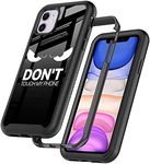 GUGU6JI Street Fashion Cool Funny Don't Touch My Phone Design Compatible with iPhone 11 Case for Boys Man Luxury Shockproof Rugged Cover Dual Layer Soft TPU + Hard PC Bumper Full-Body Protective Case