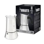 Bialetti New Venus Induction, Stovetop Coffee Maker ; Moka Pot, (2020 Model) 18/10 Steel; suitable for induction and gas stove