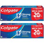 Colgate Strong Teeth, 300g with Free Toothbrush (Pack of 2), India s No: 1 Toothpaste Brand, Calcium-boost for 2X Stronger Teeth, Prevents cavities, Whitens Teeth, Freshens Breath