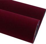 Self Adhesive Velvet Flock Liner for Jewelry Drawer 17.7" x 117" Craft Fabric Peel and Stick, Soft Velvet Liner for Drawer DIY (Maroon Color, 17.7" x 117")