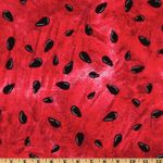 Timeless Treasures Timeless Treasures Watermelon Slice Seeds Red Fabric by The Yard