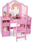 HONEY JOY Kids Vanity Table & Chair