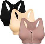 Women's Zip Front Sports Bra Wirele