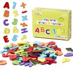 ZazzyKid Magnetic Letters & Numbers for Kids: 103 Foam Magnets for Early Education -Toddler Learn & Play – Math & Alphabets