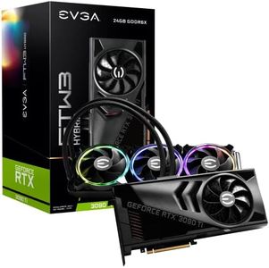 EVGA GeForce RTX 3090 Ti FTW3 ULTRA HYBRID GAMING, 24G-P5-4988-KR, 24GB GDDR6X, iCX3, HYBRID Cooler, ARGB LED, Backplate, Free eLeash