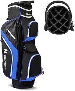 Costway Golf Cart Bag, Golf Club Bag w/ 14 Way Top Dividers, 9 Pockets, Cooler Bag, Umbrella Holder, Dual Strap & Rain Hood, 4.5 LBS Lightweight Golf Carry Bag for Men & Women (Blue)