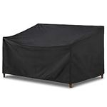 SunPatio Outdoor Loveseat Cover Waterproof, Patio Deep Sofa Cover with Sealed Seam and Air Vent, UV & Rip & Fade Resistant, All Weather Protection, 60"W x 40"D x 32"H, Black