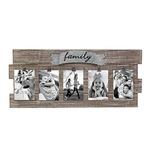 Stonebriar Rustic Wood Collage Picture Frame with Clips and Metal Detail Brown 26" x 11"