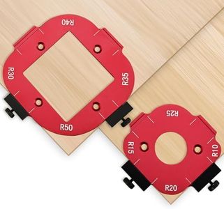 Draxzor 2 Pack Router Corner Radius Template, Premium Aluminum Alloy Router Corner Rounding Jig for Woodworking, 8-in-1 Arc Cutting Guide Set (R10-R50), Fits Trim, Handheld, and Table Routers