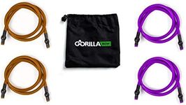 Gorilla Bow at Home Gym Portable High Impact Latex Extra Strength Men Women Workout Exercise Ultra Heavy Resistance Band Kit, Set of 4, 80 & 90 Pound