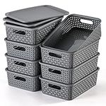 [ 8 Pack ] Plastic Storage Baskets 
