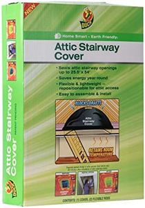 Duck Brand Stairway Attic Cover, Energy Saving Attic Insulation Cover Fits Openings up to 25.5 Inches by 54 Inches for Year-Round Weatherization, Black, 286209