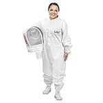 Honey Keeper Professional Cotton Full Body Beekeeping Suit with Self Supporting Veil Hood - Large