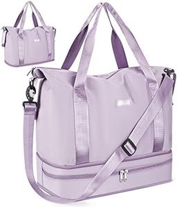 CS COSDDI – Sac de voyage imperméable avec passant pour valise, compartiments séparant les éléments secs de ceux humides, unisexe, pour week-end, hôpital, bagage à main, 29 L, #04 Violet