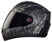 Steelbird SBA-1 R2K Live ISI Certified Full Face Graphic Helmet in Matt Finish (Large 600 MM, Matt Black Grey with Smoke Visor)